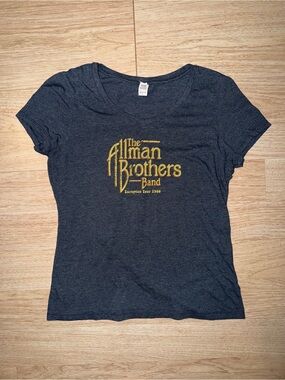 The Allman Brothers Band Women's Short Sleeve Tee - Navy with Gold Logo